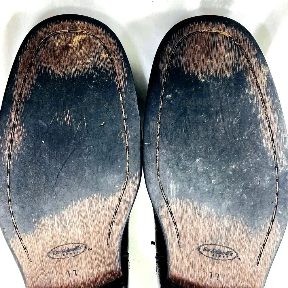 Dr Scholls Shoes Ankle Chukka Leather Tanner 11 Black Lace Mid Preppy Y2K Office